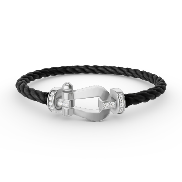 [Perla Lux]FORCE LARGE HORSESHOE HALF DIAMOND BRACELET SILVER