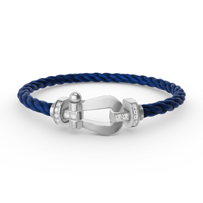 [Perla Lux]FORCE LARGE HORSESHOE HALF DIAMOND BRACELET SILVER