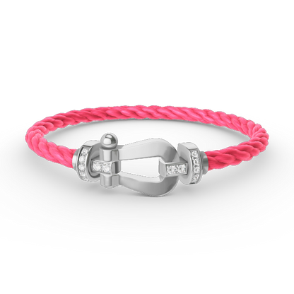 [Perla Lux]FORCE LARGE HORSESHOE HALF DIAMOND BRACELET SILVER