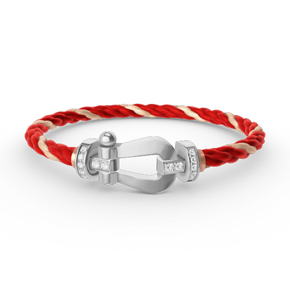 [Perla Lux]FORCE LARGE HORSESHOE HALF DIAMOND BRACELET SILVER
