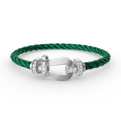 [Perla Lux]FORCE LARGE HORSESHOE HALF DIAMOND BRACELET SILVER