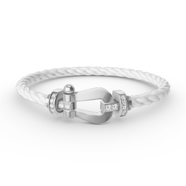 [Perla Lux]FORCE LARGE HORSESHOE HALF DIAMOND BRACELET SILVER