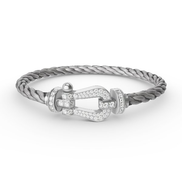 [Perla Lux]FORCE LARGE HORSESHOE FULL DIAMOND BRACELET SILVER