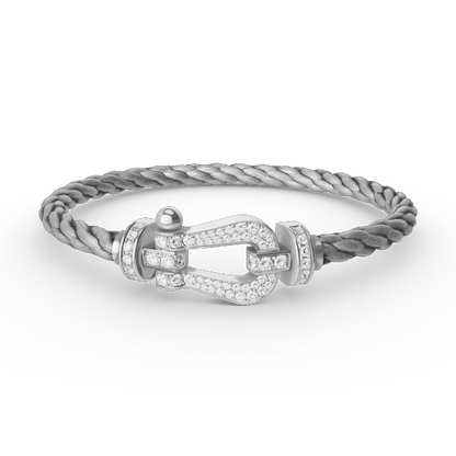 [Perla Lux]FORCE LARGE HORSESHOE FULL DIAMOND BRACELET SILVER