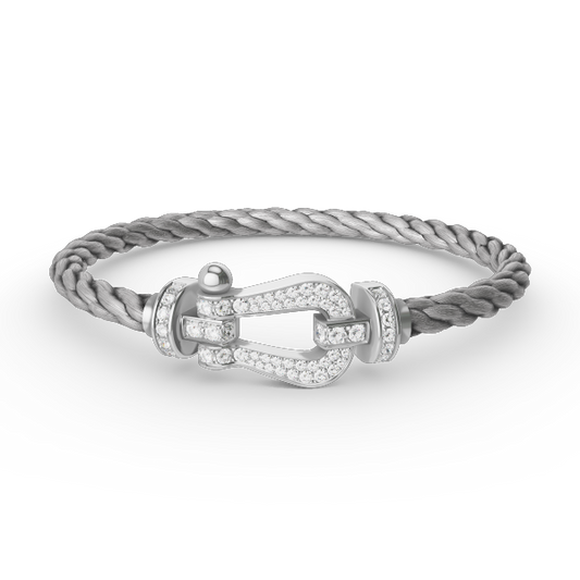 [Perla Lux]FORCE LARGE HORSESHOE FULL DIAMOND BRACELET SILVER