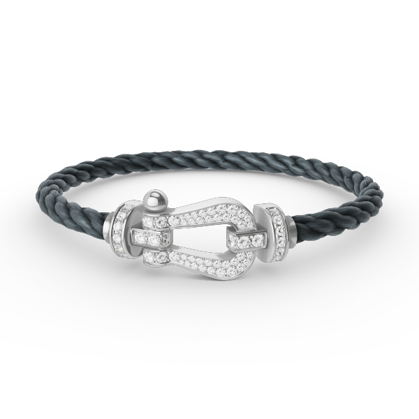 [Perla Lux]FORCE LARGE HORSESHOE FULL DIAMOND BRACELET SILVER