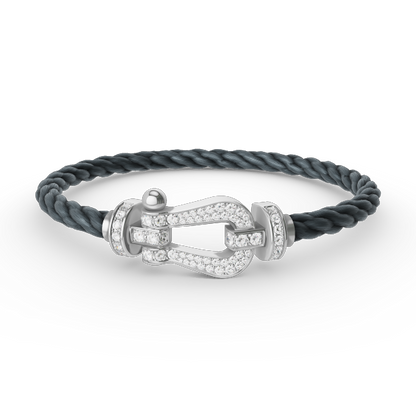 [Perla Lux]FORCE LARGE HORSESHOE FULL DIAMOND BRACELET SILVER