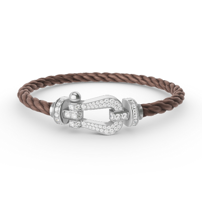 [Perla Lux]FORCE LARGE HORSESHOE FULL DIAMOND BRACELET SILVER