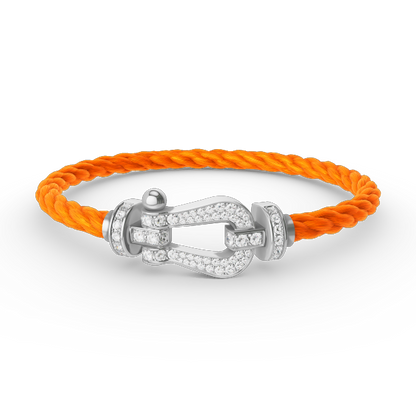 [Perla Lux]FORCE LARGE HORSESHOE FULL DIAMOND BRACELET SILVER