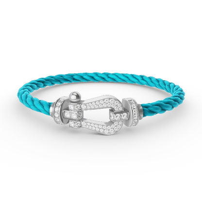 [Perla Lux]FORCE LARGE HORSESHOE FULL DIAMOND BRACELET SILVER