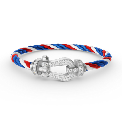 [Perla Lux]FORCE LARGE HORSESHOE FULL DIAMOND BRACELET SILVER