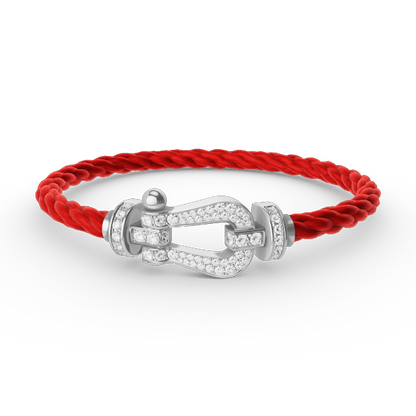 [Perla Lux]FORCE LARGE HORSESHOE FULL DIAMOND BRACELET SILVER
