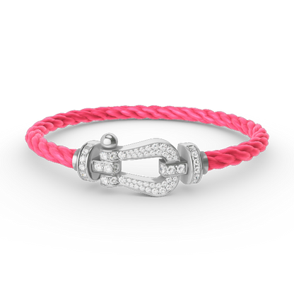 [Perla Lux]FORCE LARGE HORSESHOE FULL DIAMOND BRACELET SILVER