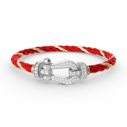 [Perla Lux]FORCE LARGE HORSESHOE FULL DIAMOND BRACELET SILVER
