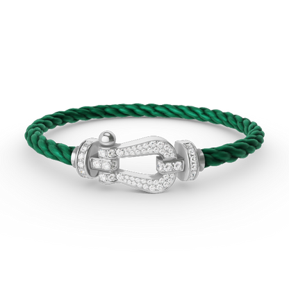 [Perla Lux]FORCE LARGE HORSESHOE FULL DIAMOND BRACELET SILVER