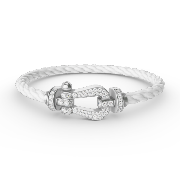 [Perla Lux]FORCE LARGE HORSESHOE FULL DIAMOND BRACELET SILVER