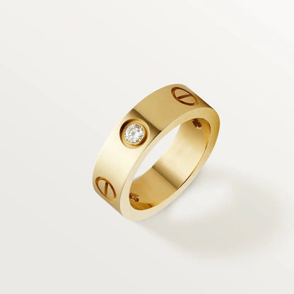 [Perla Lux]LOVE RING 5.5MM 3 DIAMONDS PINK GOLD