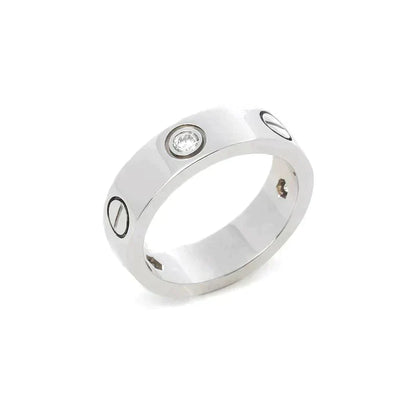 [Perla Lux]LOVE RING 5.5MM 3 DIAMONDS SILVER
