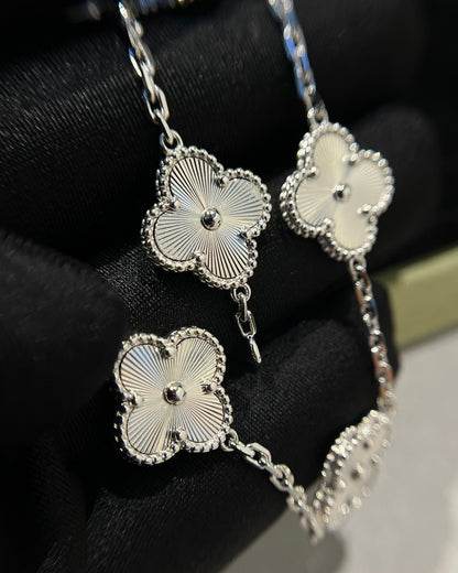 [Perla Lux]CLOVER SILVER 5 MOTIFS BRACELET